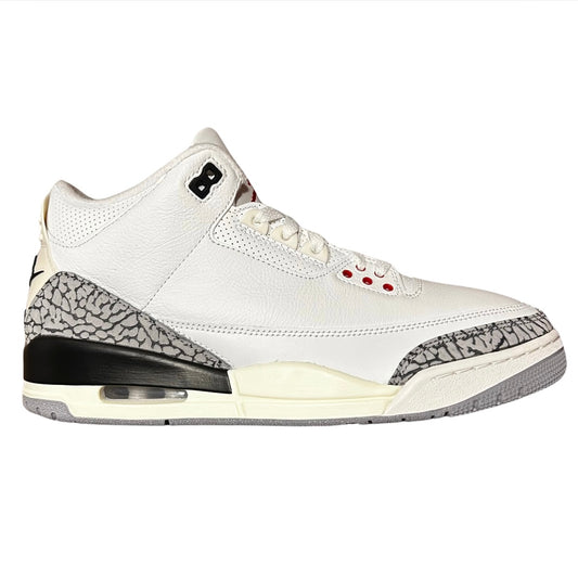 JORDAN 3 RETRO 'WHITE CEMENT REIMAGINED' (SLIGHTLY USED)