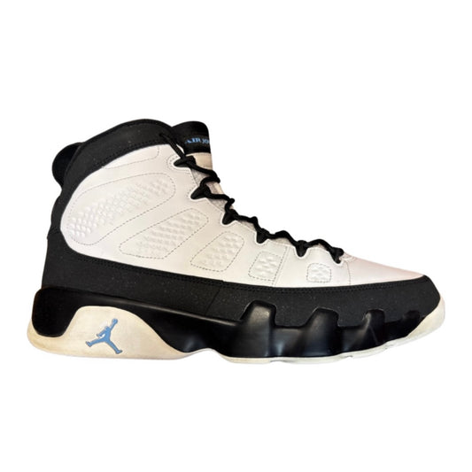 JORDAN 9 RETRO 'UNIVERSITY BLUE' (SLIGHTLY USED)